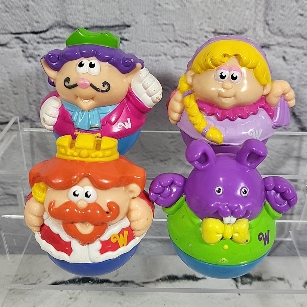 2000s Playskool Weeble Figures Lot Of 4‎ King Princess Coachman Rabbit Hasbro